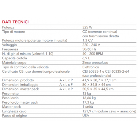 K7P PLANETARIA KITCHENAID PROFESSIONALE 7 LITRI 7990