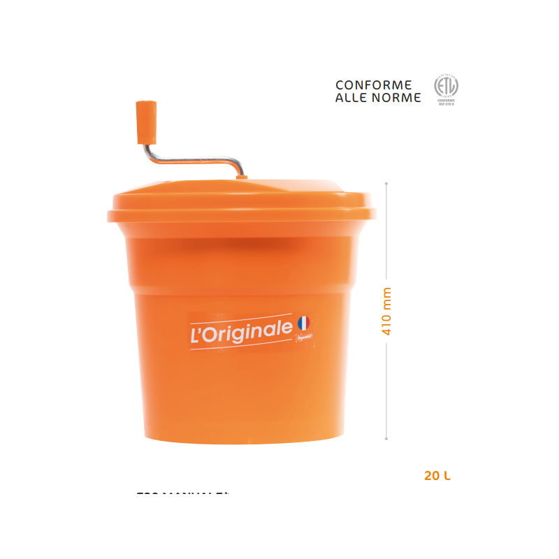 E002 ASCIUGAVERDURE 20 LITRI E/20 CENTRIFUGA