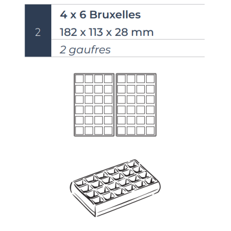 WECABA WAFFLE BRUXELLES 180° DESTRA/SINISTRA