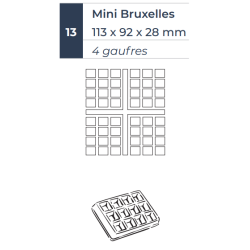 WECAWA WAFFLE MINIBRUXELLES 180° DESTRA/SINISTRA